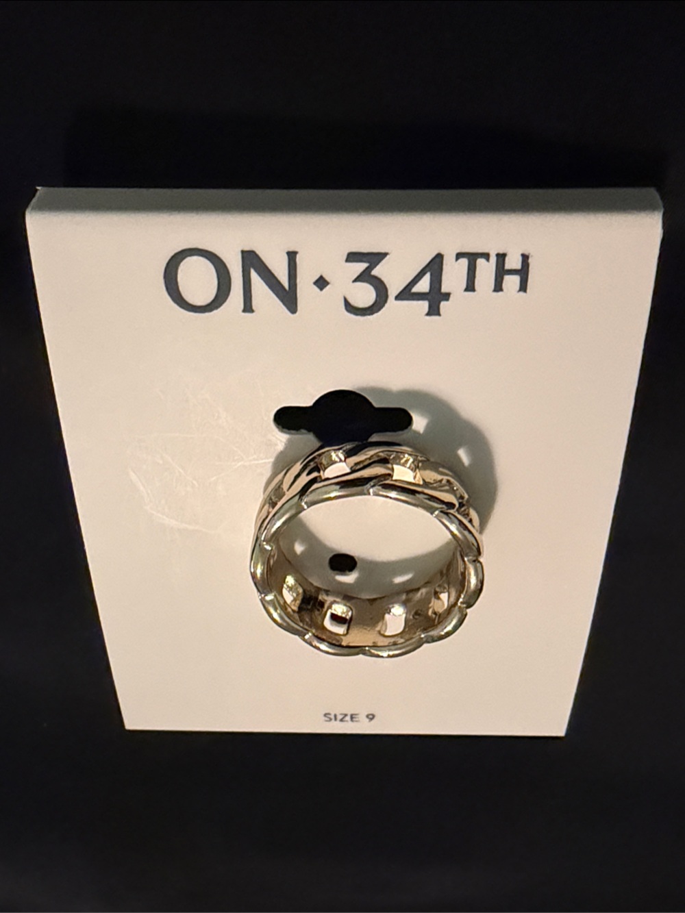 ON·34TH Gold Braided and Link Accent Ring - Women Jewelry